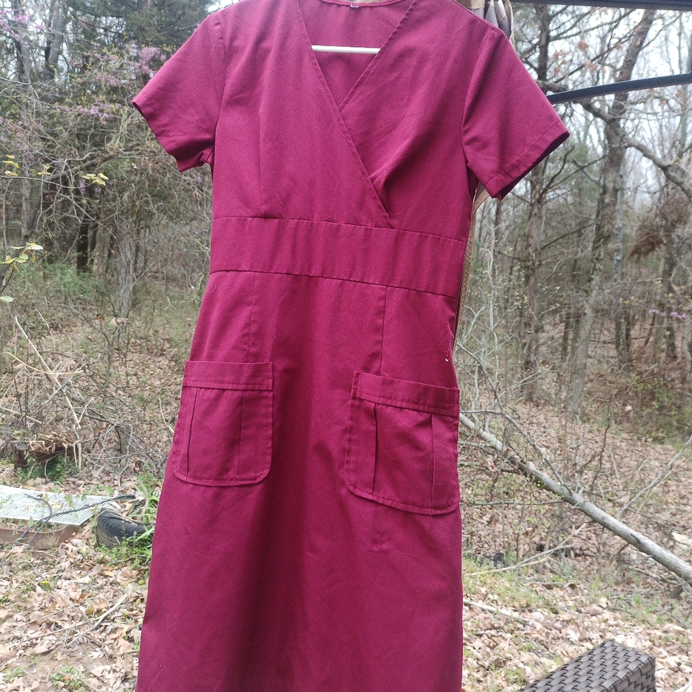 Burgundy nurse uniform